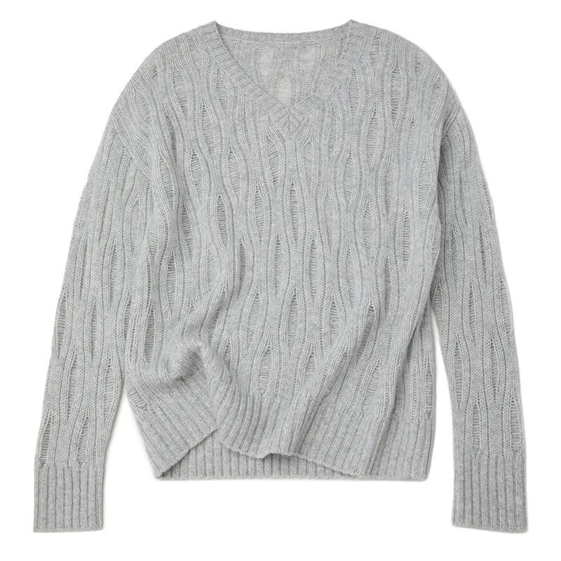 Кашемировый свитер с ажурным узором BWS4055 (5)